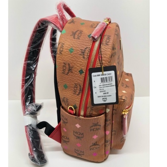 ❌SOLD❌MCM Logo Cognac Skyoptic Diamond Backpack - Picture 10 of 11